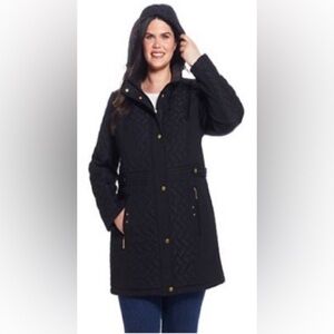 Weatherproof Weathercast Hooded Quilted Walker with Plush Lined Hood.